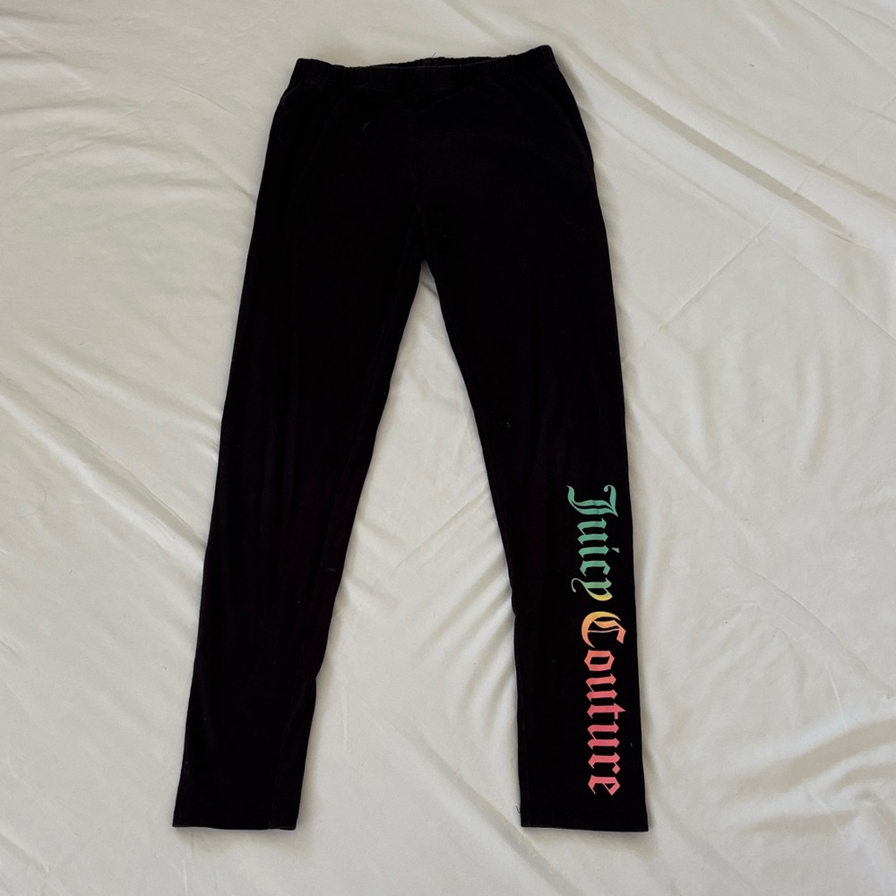Juicy Couture Black Leggings with Colorful Logo